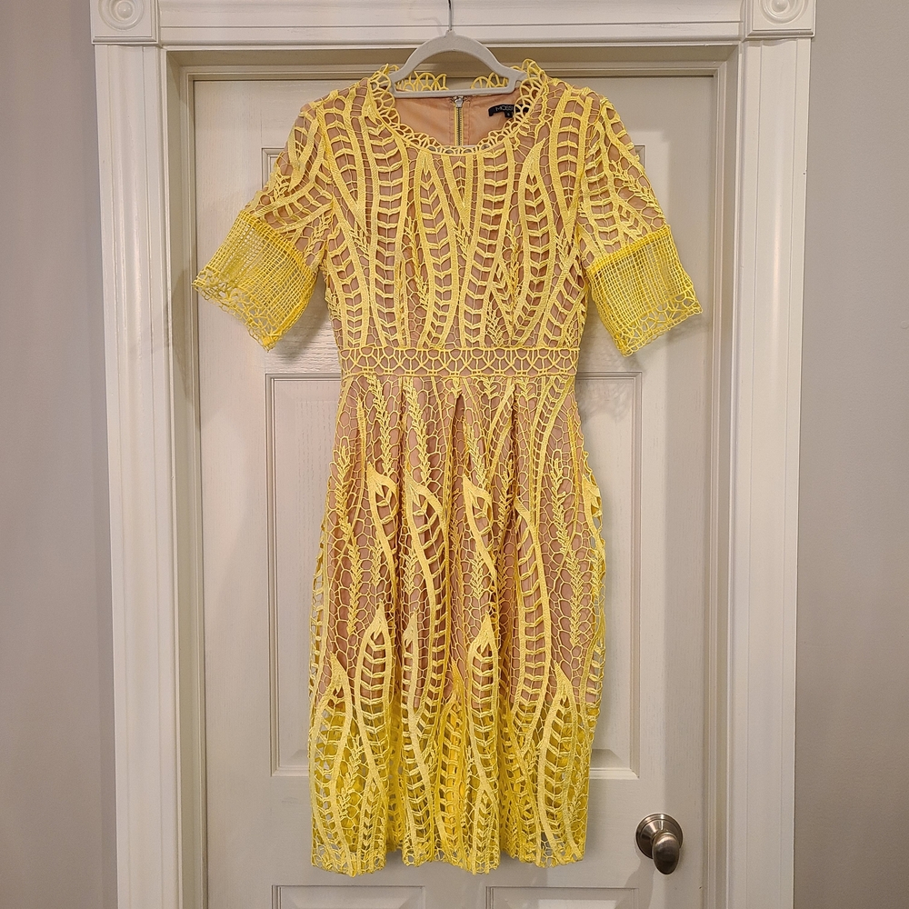 Mossman Yellow Lace Dress